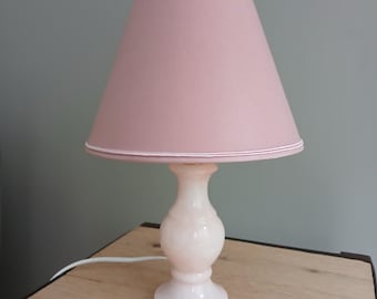 PINK Alabaster lamp with Vintage shade