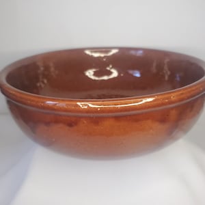 Antique glazed terracotta salad bowl
