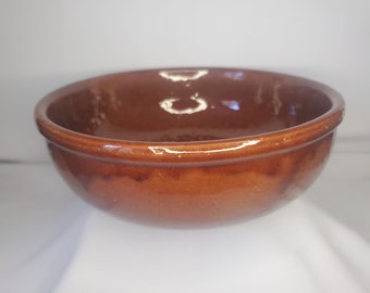 Antique glazed terracotta salad bowl
