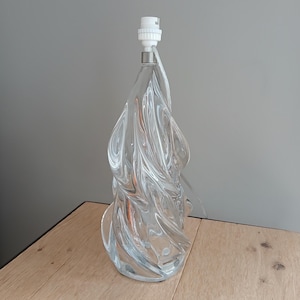 Handgefertigter Kristall-Lampenfuß aus den 70er Jahren Höhe 37 cm