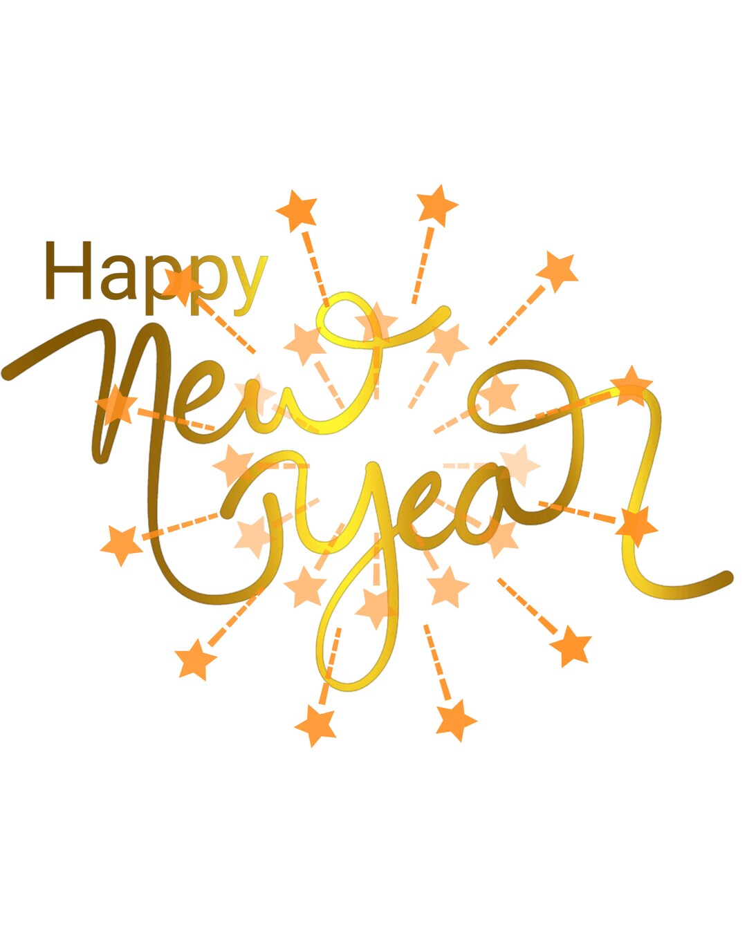Happy New Year Digital Print Cute Printable Templates for Wall Decor ...