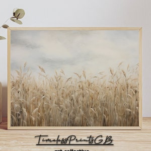Vintage Landscape Wheat Field Wall Art Vintage Wheat Field Home Decor Rustic Country Painting Farmhouse Decor Wheat Field Printable Canvas