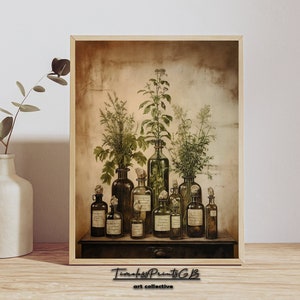 Vintage Kitchen Herbs Painting Kitchen Decor Herbs Wall Art Abstract Herbs Printable Kitchen Herbs Abstract Poster Cooking Herbs Home Decor