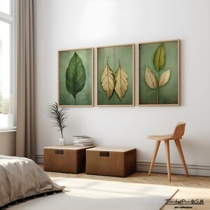 Set Of 3 Leaf Art Wooden Art