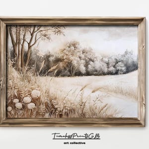 PRINTABLE Forest Scenery Wall Art Antique Cottage Decor Forest Landscape Poster Cottagecore Decor Farmhouse Art Print Digital Download