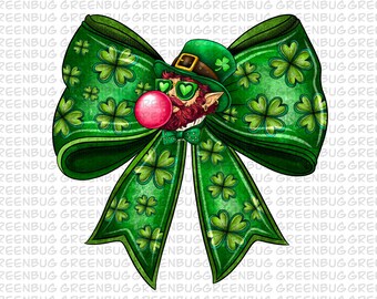 Retro Coquette St Patrick's Day PNG, Coquette St Patty's Day png, Lucky Shamrock PNG, St Patricks Coquette Png, Lucky Charm Png, Irish Png