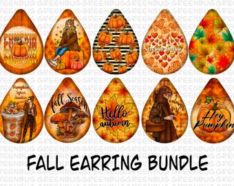 Fall teardrop earrings bundle png,Fall png, Autumn teardrop earrings png, Hello Fall png, Autumn png, sublimate designs download,Pumpkin Png