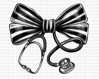 Nurse Coquette bow Png, Checkered bow png Coquette bow png Coquette clipart design trending png pink bow png soft girl aesthetic png, nurse