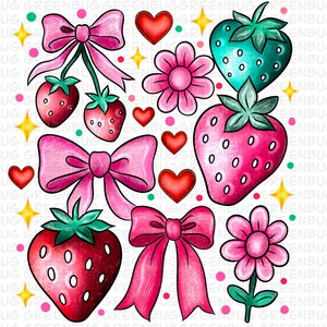 Boho Strawberry Coquette PNG, Preppy Strawberries Png, Strawberry Festival Png, Summer Strawberry Png, Floral Stawberry Png, Boho Summer Png