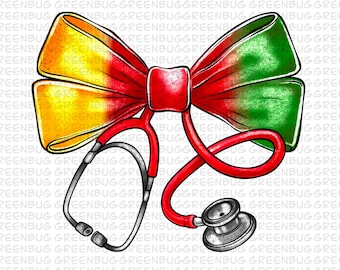 Black History Month PNG, Coquette Bow Design, Juneteenth African American Digital Png for Black History, Black History Month Nurse Coquette