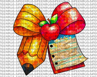 Pencil Coquette Bow PNG, Teacher Coquette Bow, Coquette bow png, Back to school, teacher appreciation, teacher shirt png, Coquette Pencil