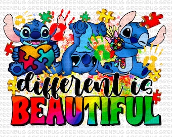 Different is beautiful Autism png sublimation design download,Autism Awareness png,Autism heart png,sublimate designs download,autism stitch