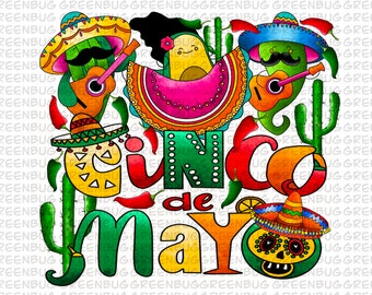 Cinco De Mayo With Pepper And Sombrero Png Sublimation Design,Cinco De Mayo Fiesta,Cinco De Mayo Sublimation Design,Mexican Day png,Mexico