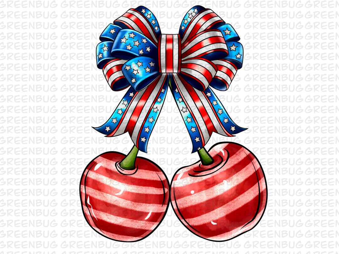 Retro America Coquette PNG, Cherry 4th of July Sublimation, Cherry ...