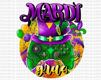 Mardi Gras gamer png sublimation design download, Happy Mardi Gras png, Mardi Gras carnival png, sublimate designs download