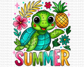 Floral Sea Turtle Summer PNG, Turtle Png Shirt, Beach Png, Boho Nautical Sublimation Design, Turtle Aesthetic Flower, Pink Summer girly png