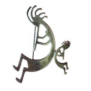 Sterling Kokopelli Brooch - Free Shipping