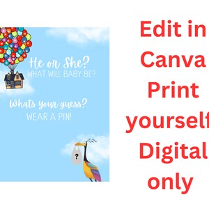 UP Baby Shower/Gender Reveal invites DIGITAL image 2