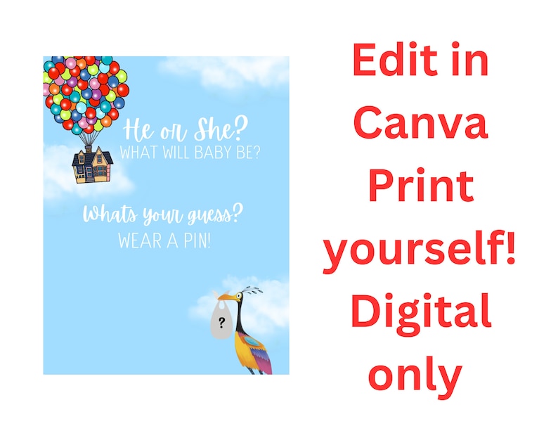 UP Baby Shower/Gender Reveal invites DIGITAL image 2