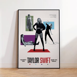 Taylor ERAS TOUR Vintage Style Poster, Swiftie Merch Music Video Poster Print, Midcentury Modern Wall Art Decor