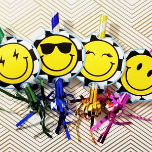 Smiley Face Party Blowers, Party Favors, Birthday Parties, Smiley Face, Party Decor