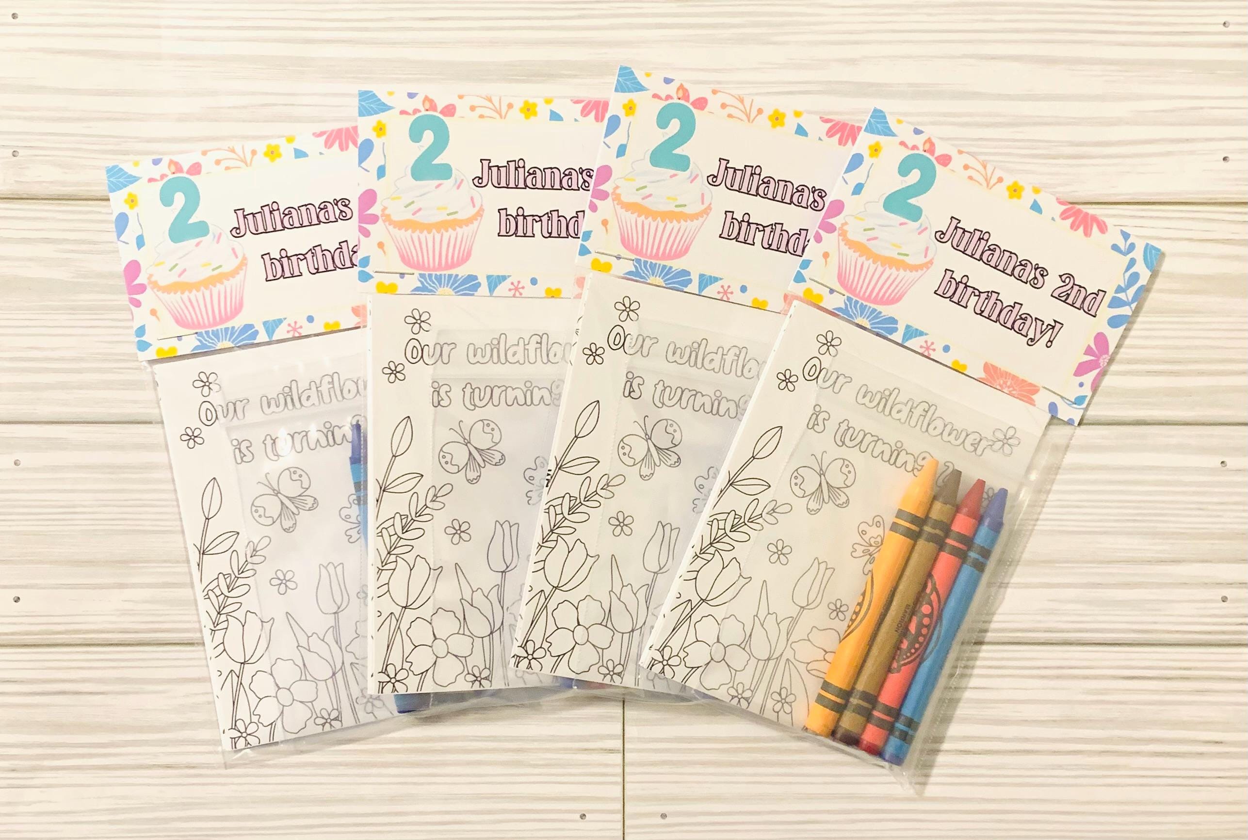 Wildflower Themed Mini Coloring Books, Party Favors, Birthday Parties, Wildflower, Themed Birthday Party