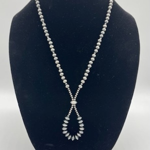 22.5&quot; 6mm-3mm Sterling Silver Desert Pearl Necklace