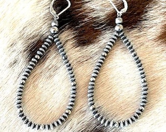 Sterling Silver Saucer Navajo Pearl Earrings