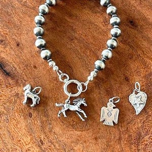 Sterling Silver Desert Pearl Charm Bracelet, One Charm included!