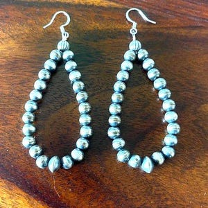 3&quot; long Sterling Silver Desert Pearl Earrings