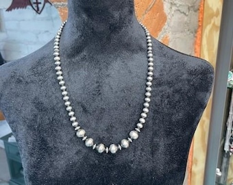 Collana di perle in argento sterling da 24"