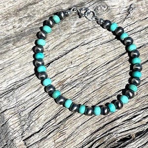 High Quality Turquoise & Sterling Silver Desert Pearl Bracelets