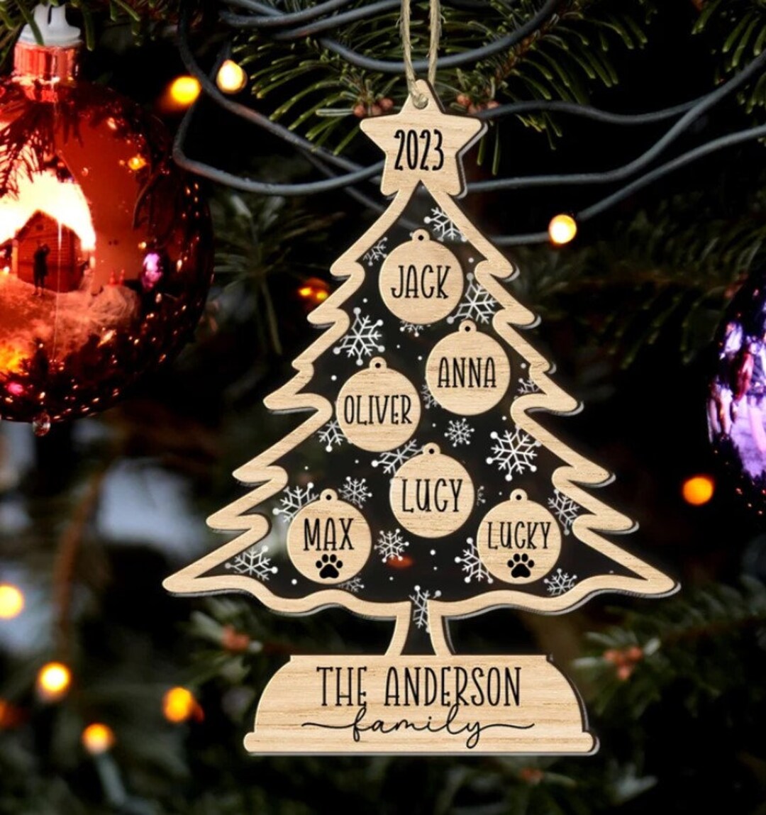 Family Tree Ornament Family Christmas Ornament Christmas Etsy