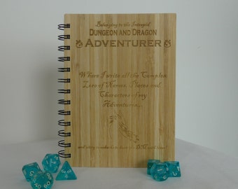 Dungeons and Dragons Personalised Bamboo Notebook | For Players and Dungeon Master's | Laser Engraved