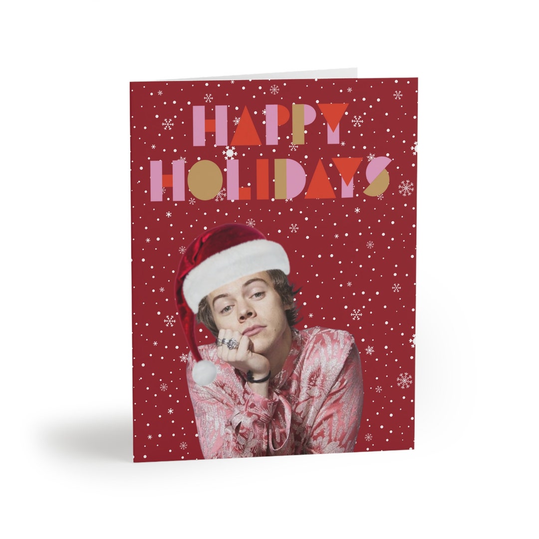 Harry Styles Holiday Cards 8 Pcs Harry Styles Christmas Etsy