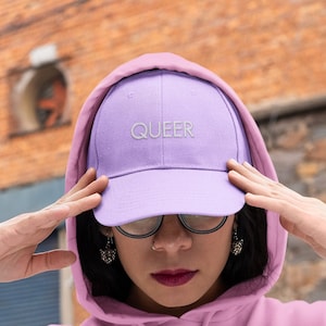 Queer Embroidered Dad Hat, Cute Gay Pride Dad Hat, Queer LGBTQ Baseball Hat, Gift For Bestie