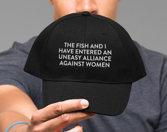 Fish Uneasy Alliance Embroidered Dad Hat, Funny Fishing Dad Hat, Fishing Gift, Dad Gift Father's Day