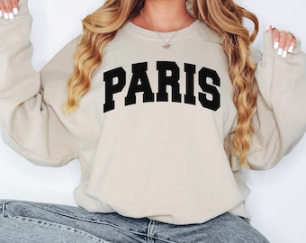 Paris College Style Unisex Crewneck Sweatshirt