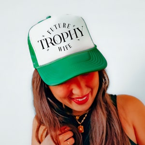 Future Trophy Wife Trucker Cap, Cute Women’s Trucker Hat, Funny Bride-to-Be Hat, Trophy Wife in Training Cap