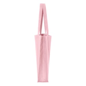 May include: A pink canvas tote bag with two handles. The bag is empty and standing upright against a white background.