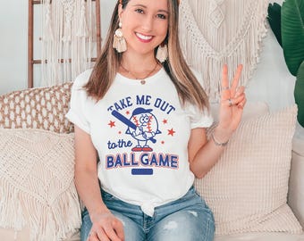 Take Me Out To The Ballgame Unisex Graphic T-Shirt | Baseball Game Day Shirts, Baseball Mom Shirt, Baseball Fan, Trendy & Retro Baseball Tee