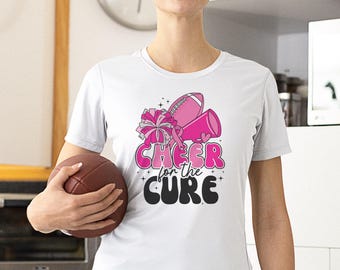 Cheer for the Cure Unisex T-Shirt, Breast Cancer Awareness Shirt, Empowerment Tee for Game Day and Tailgate, Gift for Cancer Survivors