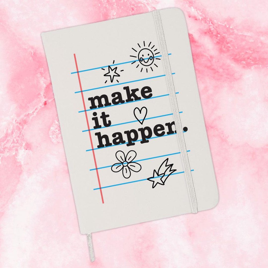 Make It Happen Notebook, Cute Positivity Journal, to Do List Notebook ...