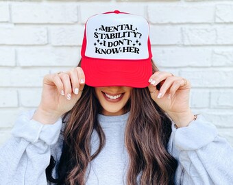 Funny Mental Stability Trucker Hat Emotionally Stable(ish) Trucker Hat – Funny Mental Health  main image 2