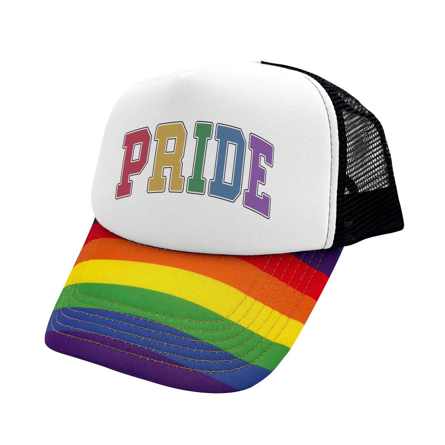 Key West Multicolor Rainbow Cat Pride Humorous Human Trucker Hat Amazon.com: I main image 3