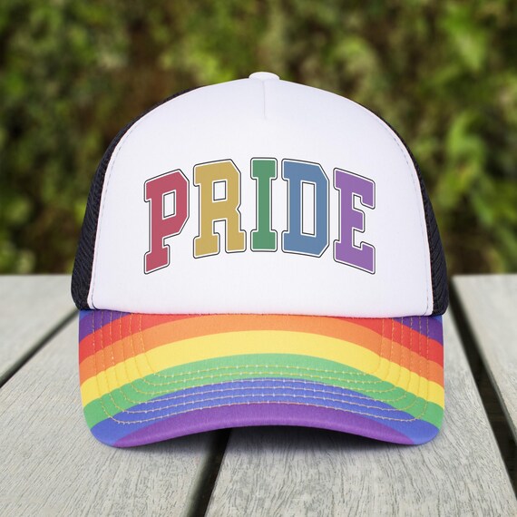 Pride Rainbow Arch Rainbow Trucker Cap, Gay Rainbow LGBTQ  display picture 1