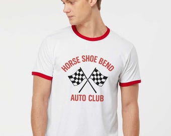 Horse Shoe Bend Auto Club Ringer Graphic Tee, Space Movie Fandom Ringer Shirt