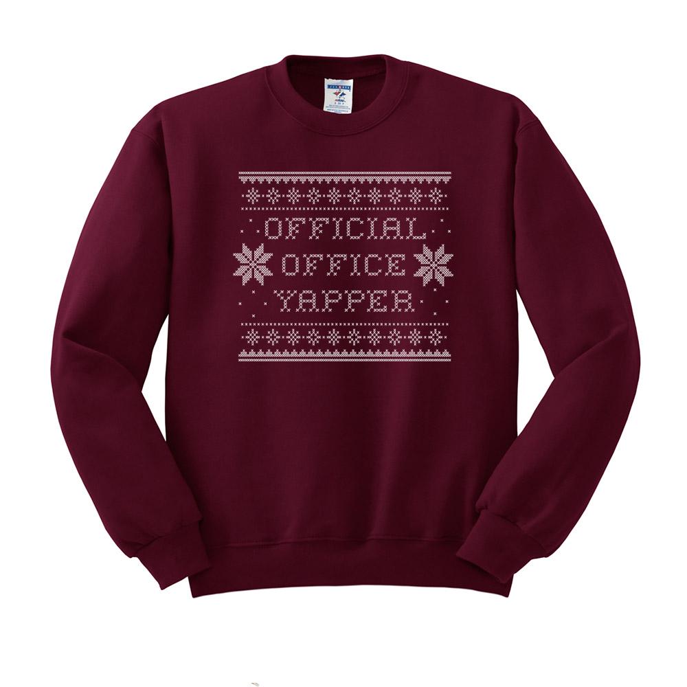 Official Office Yapper Office Christmas Crewneck Sweatshirt, Happy