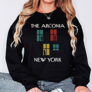 The Arconia New York City Unisex Crewneck Sweatshirt, Cute Murder Mystery True Crime Graphic Sweatshirt