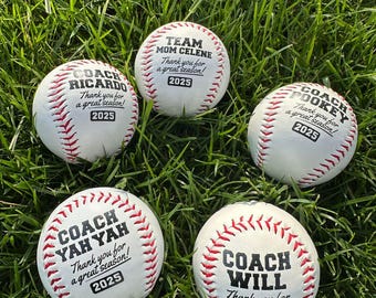 Custom Coach &quot;Thanks for a Great Season&quot; 2025 Baseball Ball | Baseball Coach Gift, Team Appreciation Gift, Personalized Baseball Keepsake